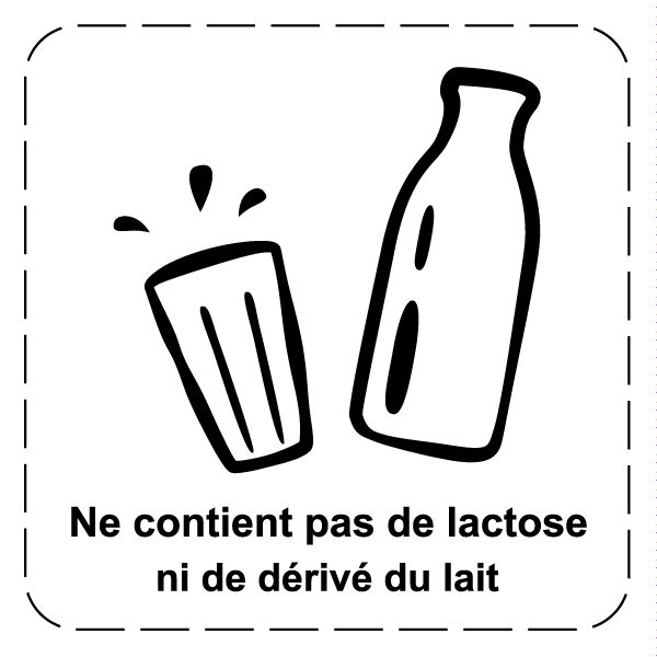 Ne contient pas de lactose, ni de dérivé du lait